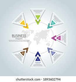 Presentation business infographic template with 7 step