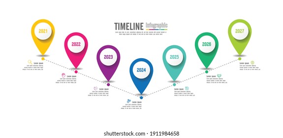 Presentation business infographic template with 7 step