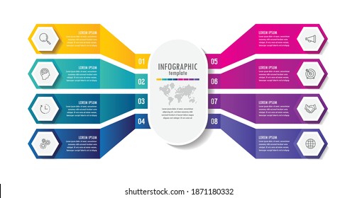 Presentation business infographic template with 8 step
