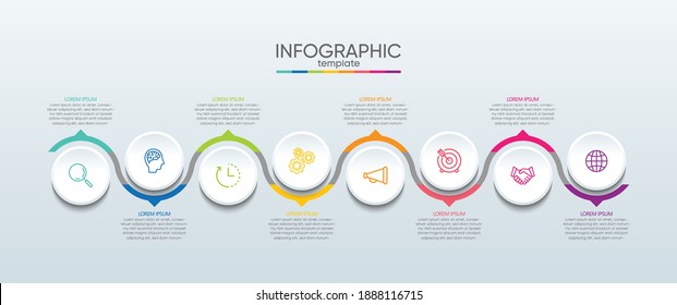Presentation business infographic template with 8 step