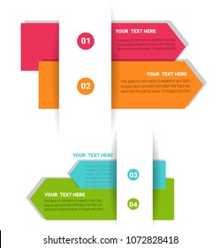 Presentation business infographic template, Abstract infographics number options template with 4 steps. Vector illustration.