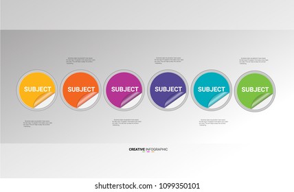Presentation business infographic template, Abstract infographics number options template with 6 steps. Vector illustration.