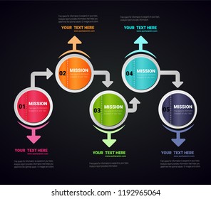 Presentation business infographic template, Abstract infographics number options template with 5 steps. Vector illustration.