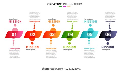 Presentation business infographic template, Abstract infographics number options template with 6 steps. Vector illustration.