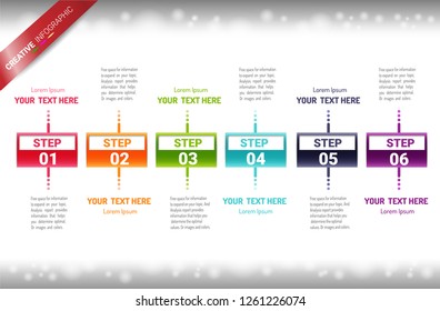 Presentation business infographic template, Abstract infographics number options template with 6 steps. Vector illustration.