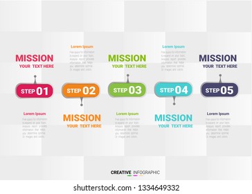 Presentation business infographic template, Abstract infographics number options template with 5 steps. Vector illustration.