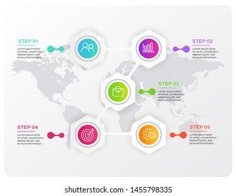 Presentation business infographic template. Abstract elements of graph, diagram with steps, options, parts or processes. Vector illustration.