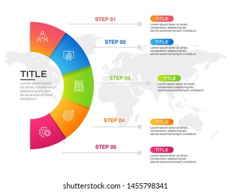 Presentation business infographic template. Abstract elements of graph, diagram with steps, options, parts or processes. Vector illustration.