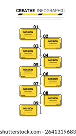 Presentation business infographic template, Abstract infographics number options template with 9 steps. Vector illustration.