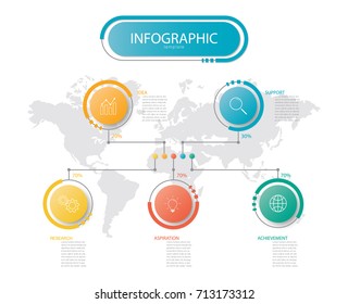 presentation business info-graphic template, abstract infographics number options template,used for web design, business step options, banner. Vector illustration.