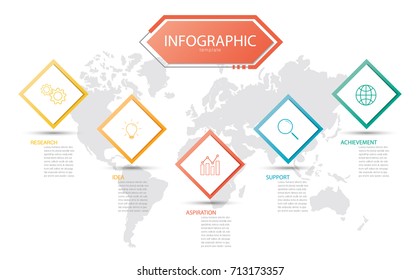 presentation business info-graphic template, abstract infographics number options template,used for web design, business step options, banner. Vector illustration.