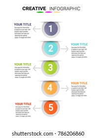 Presentation business infographic template, Abstract infographics number options template with 5 steps. Vector illustration.