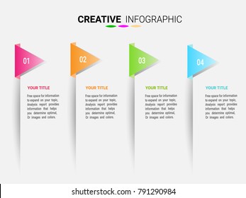 Presentation business infographic template, Abstract infographics number options template with 4 steps. Vector illustration.