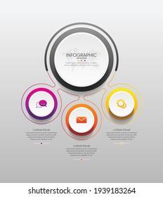 Presentation business infographic template circle with 3 step