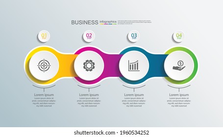 Presentation business infographic template circle colorful with 4 step