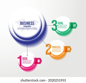 Presentation business infographic template circle with 3 step