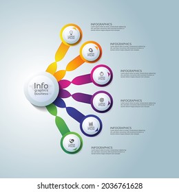 Presentation business infographic template circle colorful with 6 step