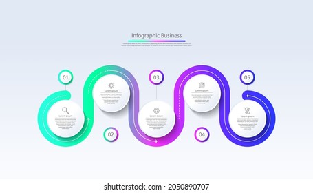 Presentation business infographic template circle with 5 step