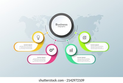 Presentation business infographic template circle colorful with 4 step