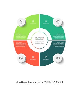 Presentation business infographic  
template circle design with 4 step