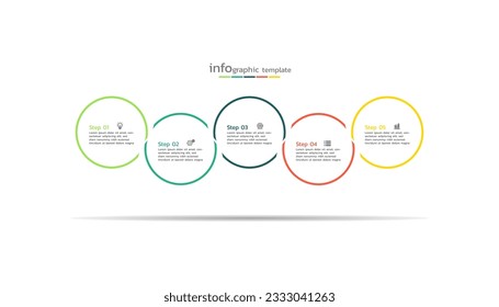 Presentation business infographic  
template circle design with 5 step