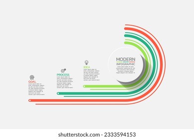 Infografía del negocio de presentación  
diseño de círculo de plantilla con 3 pasos
