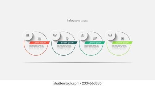 Presentation business infographic  
template circle design with 4 step
