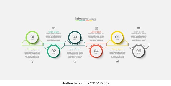 Infografía del negocio de presentación  
diseño de círculo de plantilla con 6 pasos