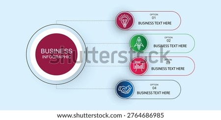 Presentation business infographic template circle colorful with 4 steps