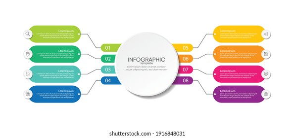 Presentation business infographic  template colorful with 8 step