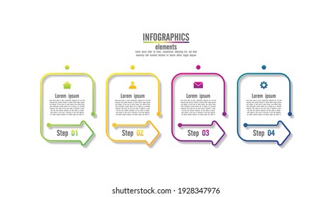 Presentation business infographic template colorful with 4 step