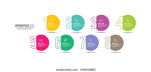 Presentation business infographic template colorful with 8 step