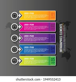 Presentation business infographic template colorful with 6 step