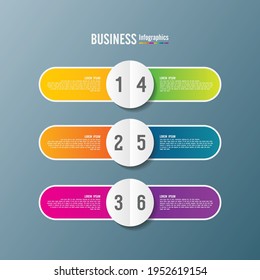 Presentation business infographic template colorful with 6 step
