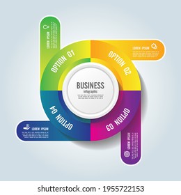 Presentation business infographic template colorful with 4 step