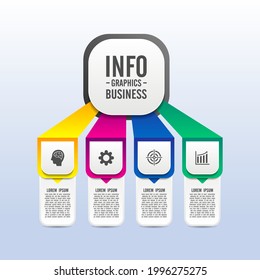 Presentation business infographic template colorful with 4 step
