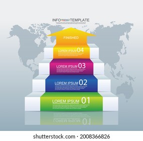 Presentation business infographic template colorful with 4 step