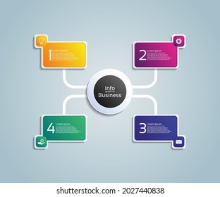 Presentation business infographic template colorful with 4 step