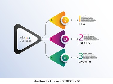 Presentation business infographic template colorful with 3 step