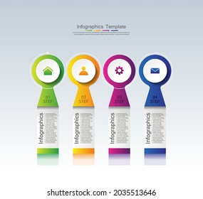 Presentation business infographic template colorful with 4 step