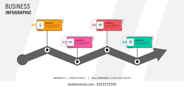 Presentation business infographic template colorful with 4 step
