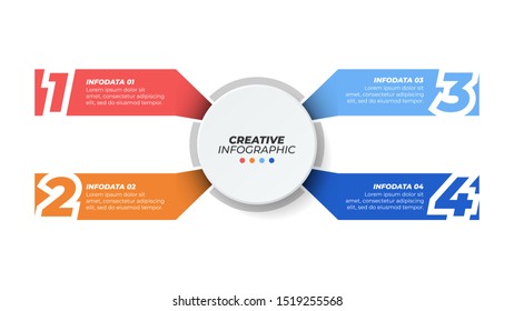 Presentation business infographic template. Creative design layout with 4 options. Vector illustration. Can be used for workflow layout, info chart, graph.