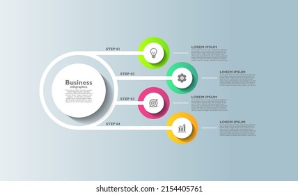 Presentation business infographic template design circle colorful