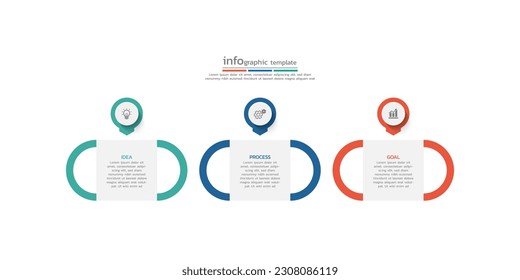 Presentation business infographic template design with 3 steps