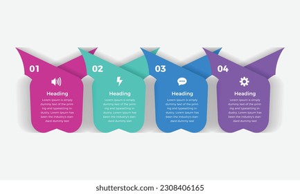 Presentation business infographic template design with 4 options. Business infographic presentation with label number and icon for workflow