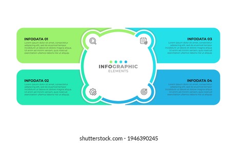 Presentation business infographic template with icons and 4 options, steps or parts.