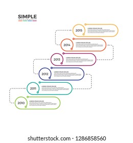 Presentation business infographic template. Minimalist vertical timeline infographic vector. Chronologie infographic template. Simple and colorful infographic design. isolated on white background