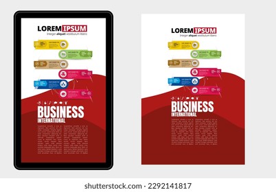 Presentation business infographic template with options percentage, vector illustration