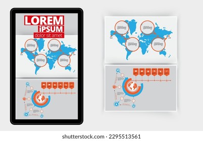 Presentation business infographic template with options percentage, vector illustration