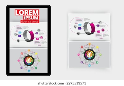 Plantilla de infografía de negocios de presentación con porcentaje de opciones, ilustración vectorial